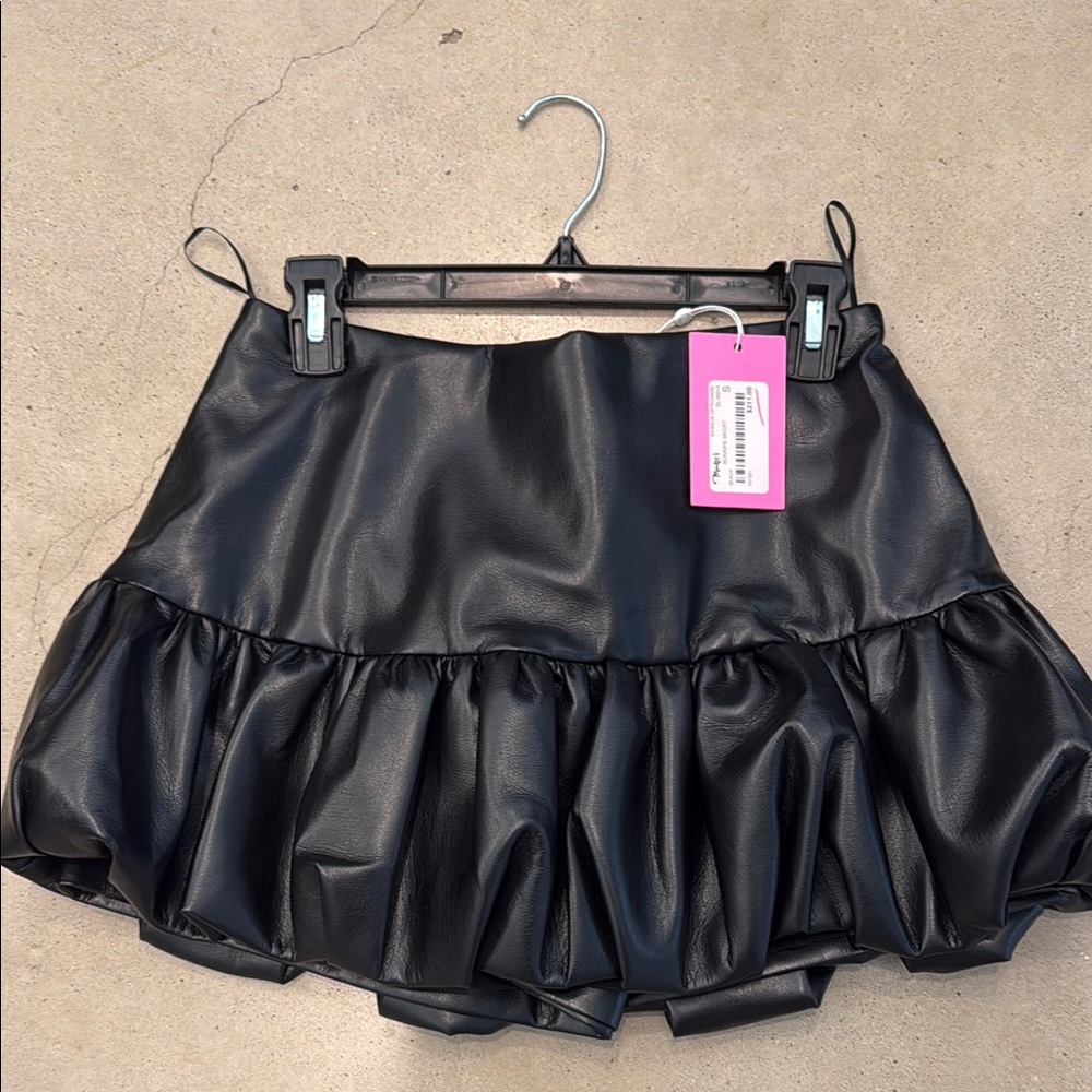 Amanda Uprichard Black Ruffled Bubble Mini Skirt